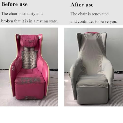 MJMLUCK Bezug für Ganzkörpermassagestühle, Bezug für Massagestühle aus Stretchgewebe, Bezug für Massagestühle zu Hause, geeignet für alle Arten von Massagestühlen, Rot (Grau)