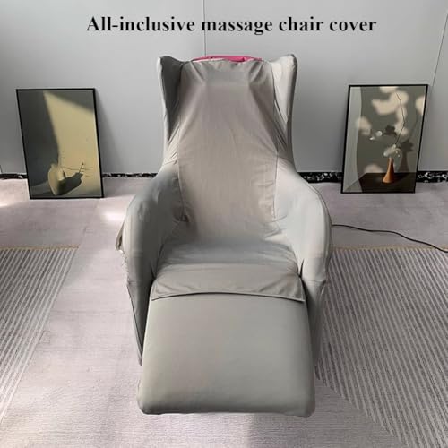 MJMLUCK Bezug für Ganzkörpermassagestühle, Bezug für Massagestühle aus Stretchgewebe, Bezug für Massagestühle zu Hause, geeignet für alle Arten von Massagestühlen, Rot (Grau)