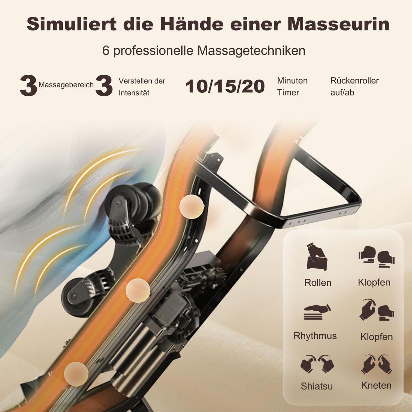 COSTWAY Elektrischer Massagesessel, Zero Gravity SL Spur Massagestuhl, Relaxsessel Liegestuhl mit Ganzkörpermassage, Rückenheizung, Wadenairbag-Massage, Fernbedienung, Rädern & Kissen (Schwarz)