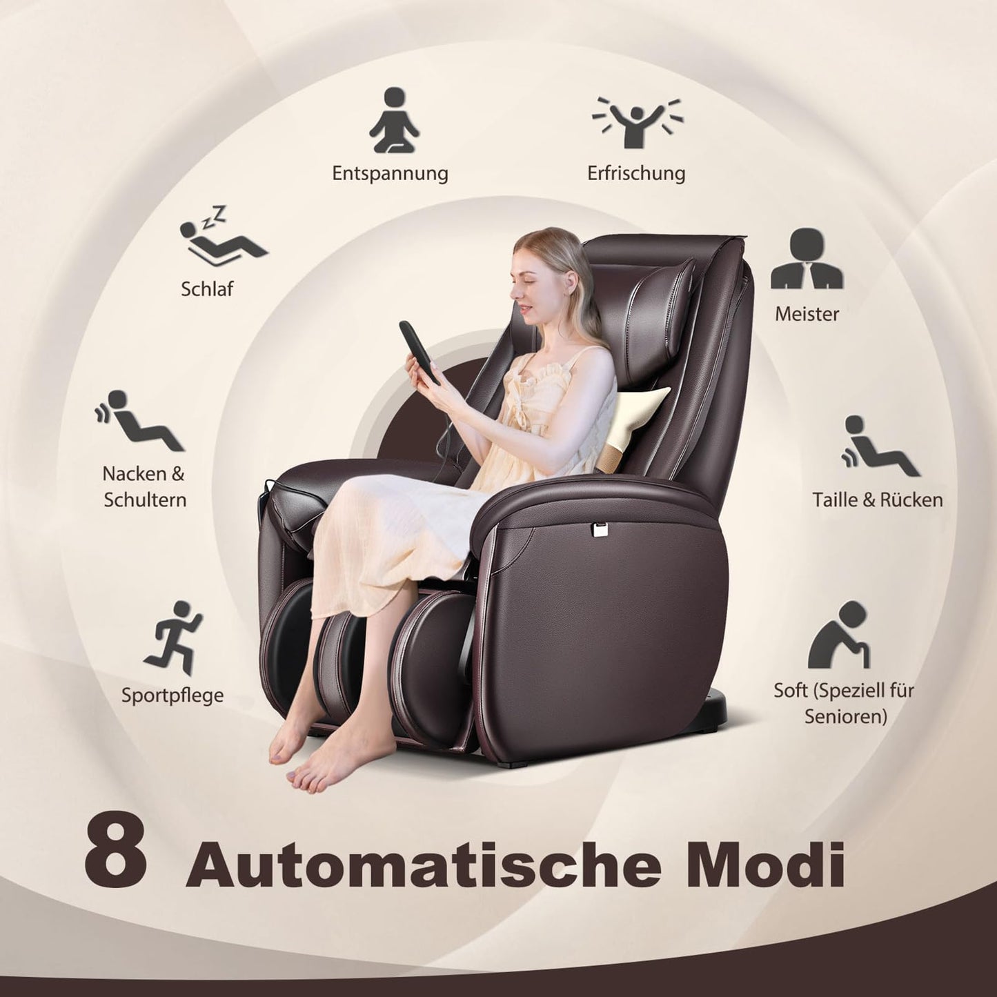 COSTWAY Elektrischer Massagesessel, Zero Gravity SL Spur Massagestuhl, Relaxsessel Liegestuhl mit Ganzkörpermassage, Rückenheizung, Wadenairbag-Massage, Fernbedienung, Rädern & Kissen (Schwarz)