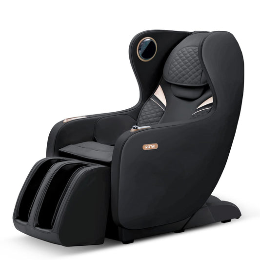 Rotai Massagesessel 3D Massagestuhl mit SL-Schiene Elektrischer Fernsehsessel Kleiner Massagesessel mit Automatikprogramme-USB, Bluetooth