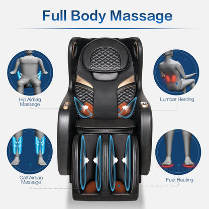 Rotai Massagesessel 3D Massagestuhl mit SL-Schiene Elektrischer Fernsehsessel Kleiner Massagesessel mit Automatikprogramme-USB, Bluetooth